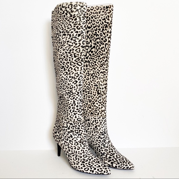 Marc Fisher Shoes - Marc Fisher Ginnie Boots White Leopard Calf hair 7